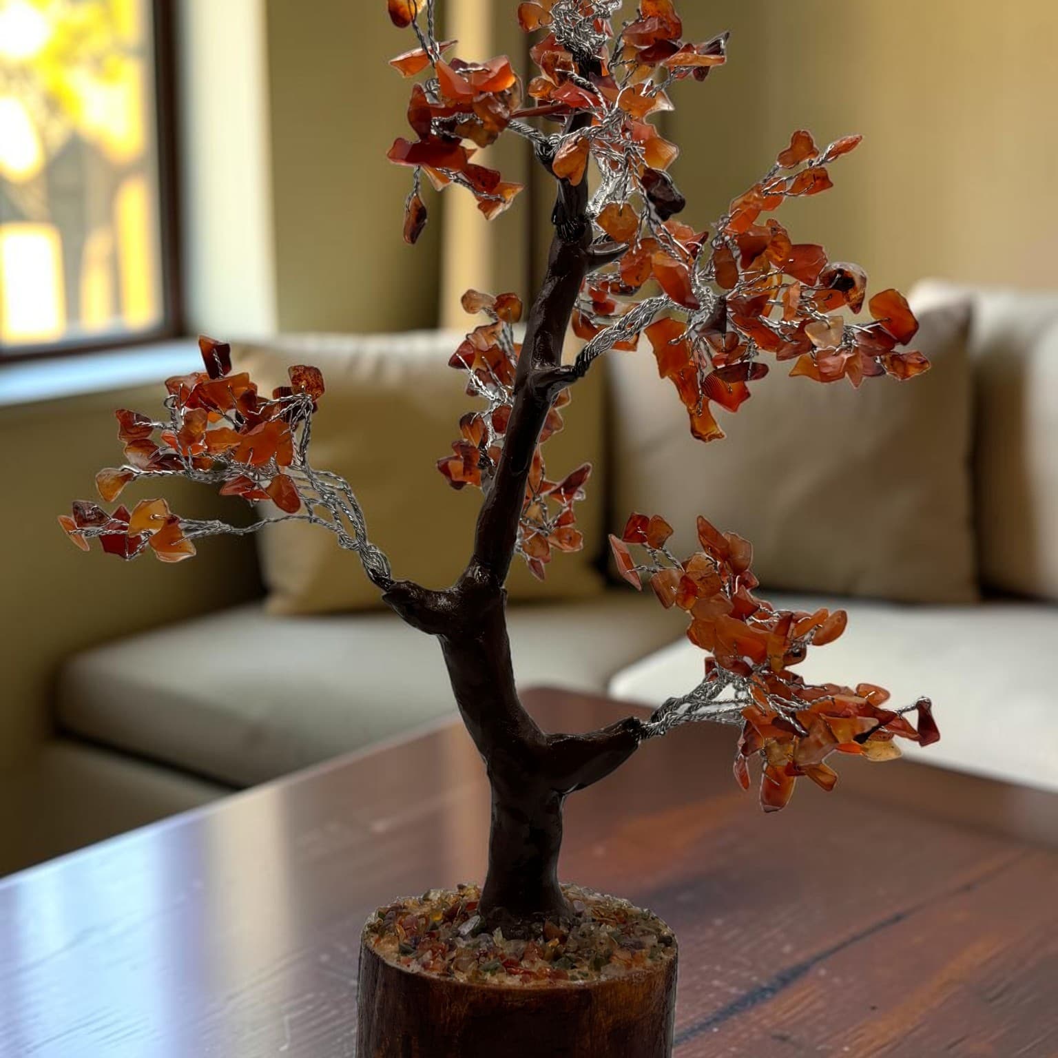 Orange Crystal Bonsai Tree
