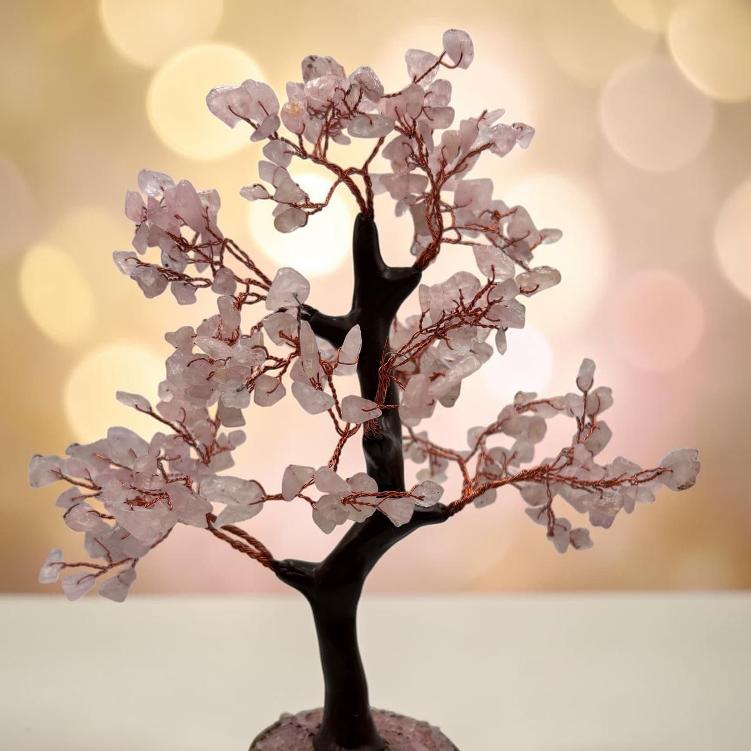 Rose Quartz Crystal Bonsai Tree