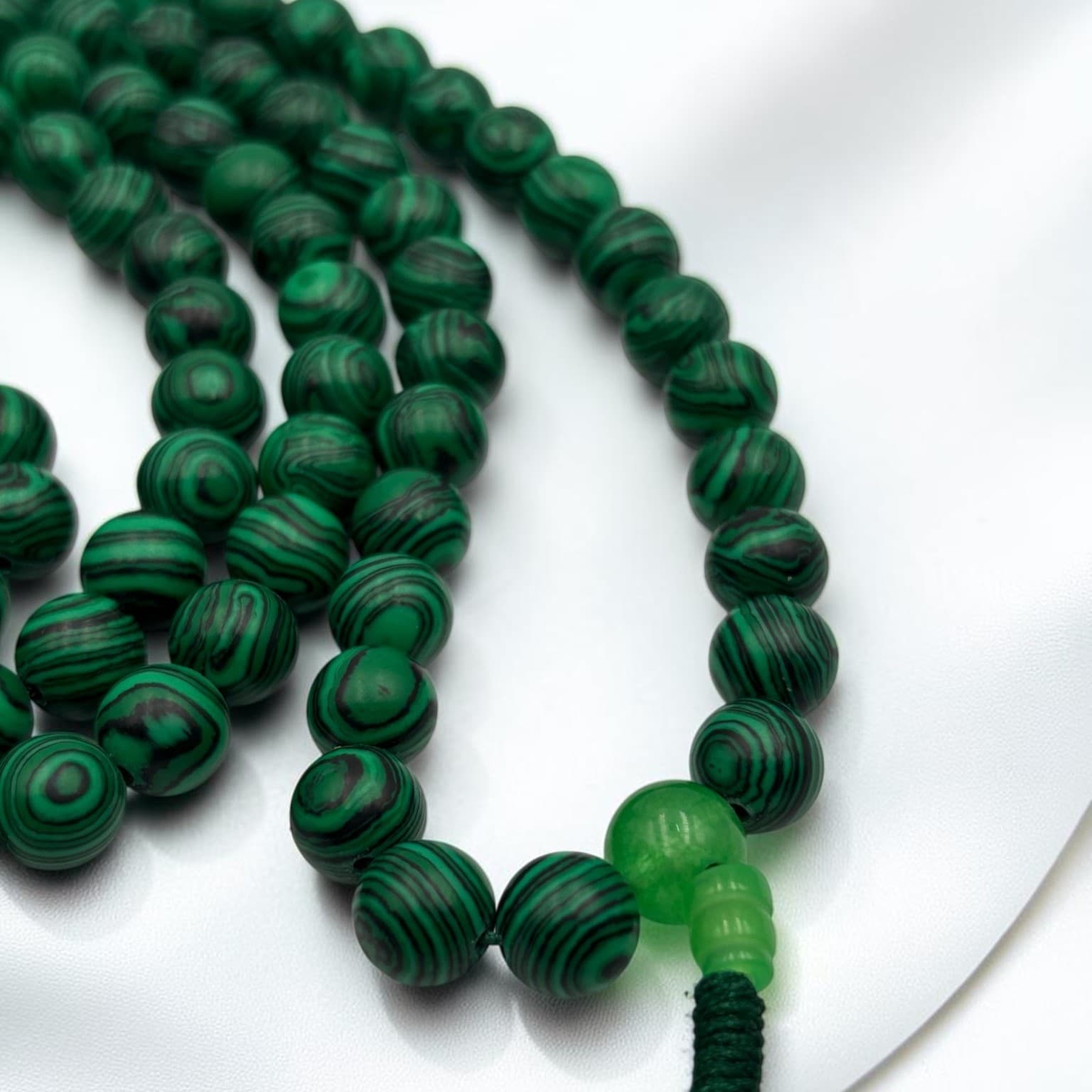Vibrant Green Malachite japa Mala – 108 Prayer Beads for Transformation