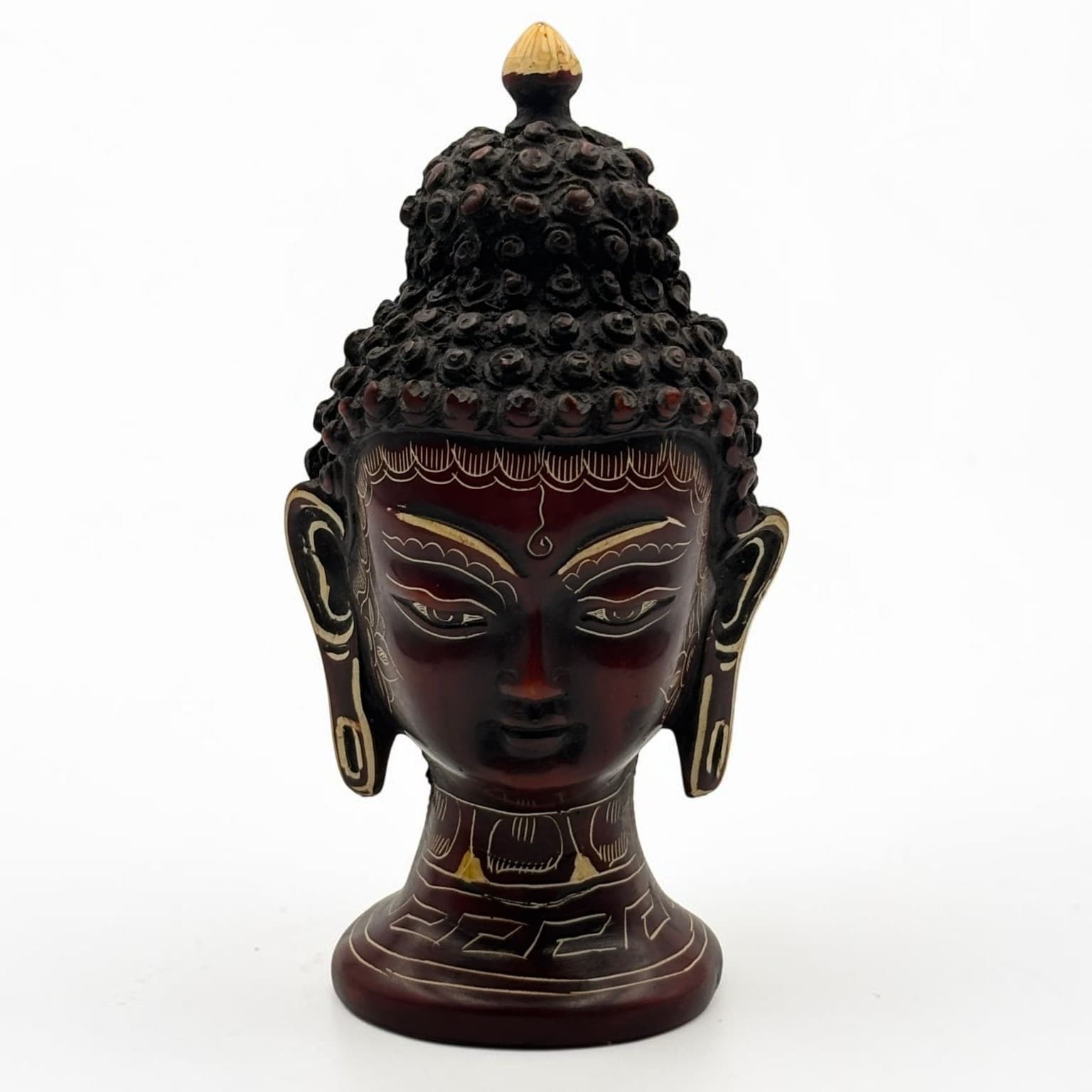 Hand Carved Buddha Head Idol 12 cm of 246 grams – Decorative Buddha Statue for Home, Office & Meditation Decor
